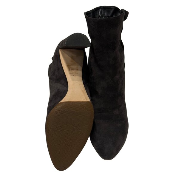 $1140 Dior grey charcoal suede pleats low boots size 11 / 41 - Picture 4 of 6